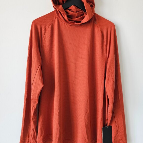 NWT LULULEMON AZBR Orange Brick Drysense LS Pullover Hoodie Men's Medium, XL - Picture 1 of 11